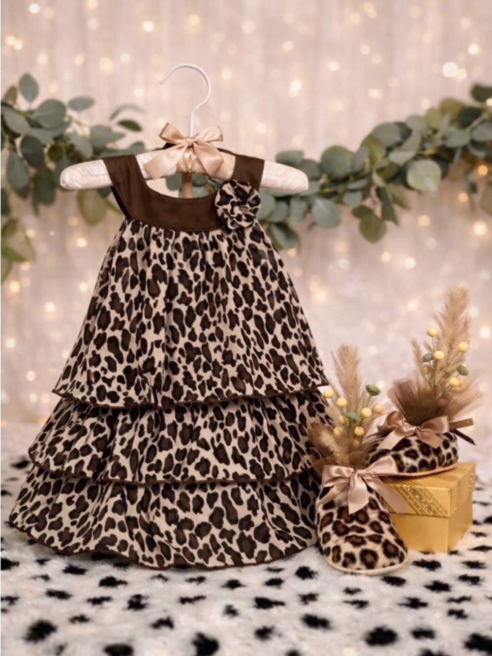 Leopard Theme Baby Shower Centerpiece, Little Girls Birthday, Wearable Outfit